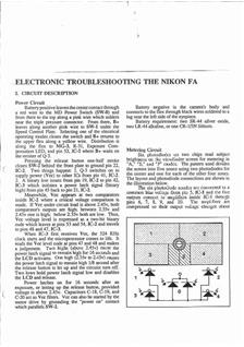 Nikon FA manual. Camera Instructions.